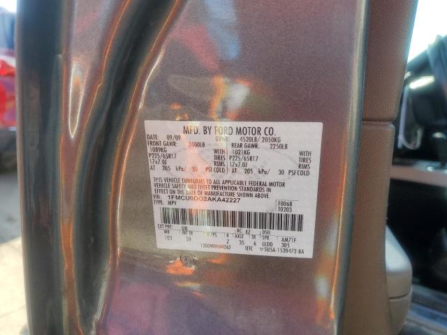 Photo 14 from auction – 2010 FORD ESCAPE XLT with VIN 1FMCU0DG2AKA42227