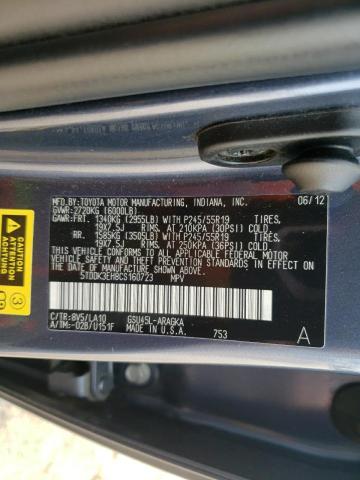 Photo 14 from auction – 2012 TOYOTA HIGHLANDER with VIN 5TDDK3EH8CS160723