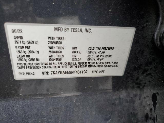 Zdjęcie 14 z aukcji – 2022 TESLA MODEL Y z VIN 7SAYGAEE9NF484190