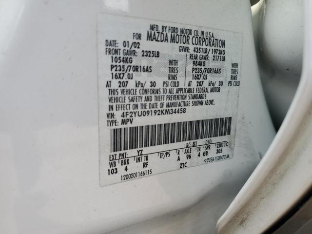 Photo 14 from auction – 2002 MAZDA TRIBUTE LX with VIN 4F2YU09192KM34458