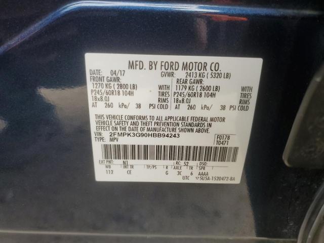 Photo 14 from auction – 2017 FORD EDGE SE with VIN 2FMPK3G90HBB94243