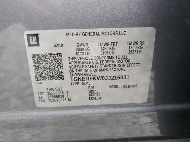 Photo 14 from auction – 2018 CHEVROLET TRAVERSE L with VIN 1GNERFKW0JJ216031