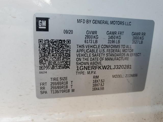 Photo 14 from auction – 2020 CHEVROLET TRAVERSE with VIN 1GNERFKW2LJ320281