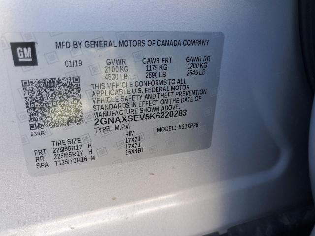 Photo 14 from auction – 2019 CHEVROLET EQUINOX LS with VIN 2GNAXSEV5K6220283