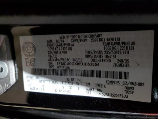 Photo 14 from auction – 2014 FORD ESCAPE SE with VIN 1FMCU0GX8EUD53554