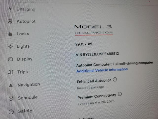Photo 9 from auction – 2023 TESLA MODEL 3 with VIN 5YJ3E1EC5PF488512