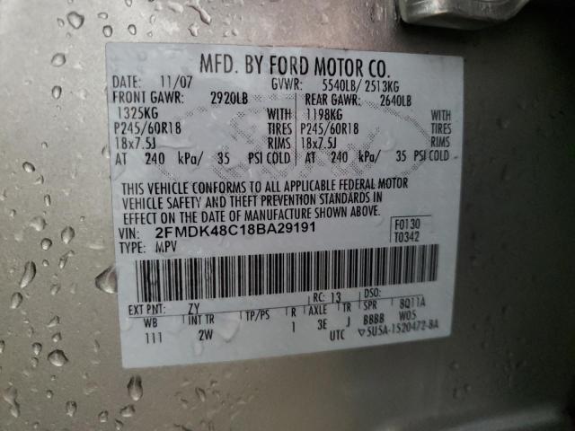 Photo 14 from auction – 2008 FORD EDGE SEL with VIN 2FMDK48C18BA29191