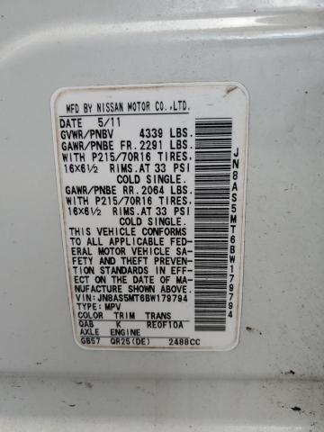 Photo 14 from auction – 2011 NISSAN ROGUE S with VIN JN8AS5MT6BW179794
