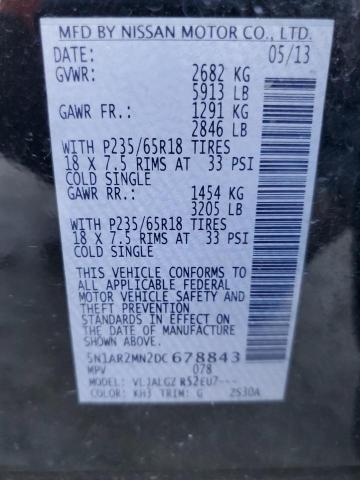 Photo 14 from auction – 2013 NISSAN PATHFINDER with VIN 5N1AR2MN2DC678843