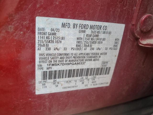 Photo 14 from auction – 2023 FORD EXPLORER X with VIN 1FMSK7DH9PGA90337