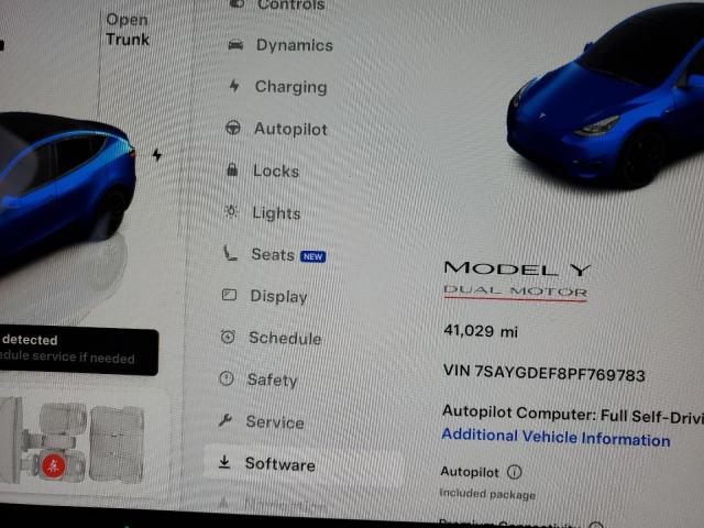 Photo 9 from auction – 2023 TESLA MODEL Y with VIN 7SAYGDEF8PF769783