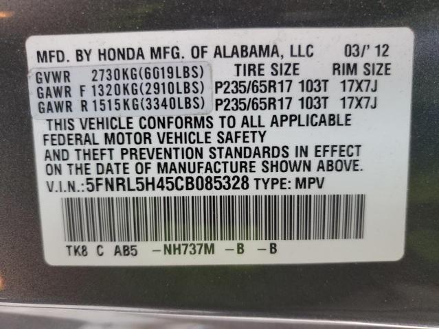 Photo 14 from auction – 2012 HONDA ODYSSEY EX with VIN 5FNRL5H45CB085328