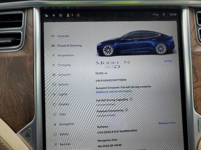 Photo 9 from auction – 2016 TESLA MODEL S with VIN 5YJSA1E23GF175893