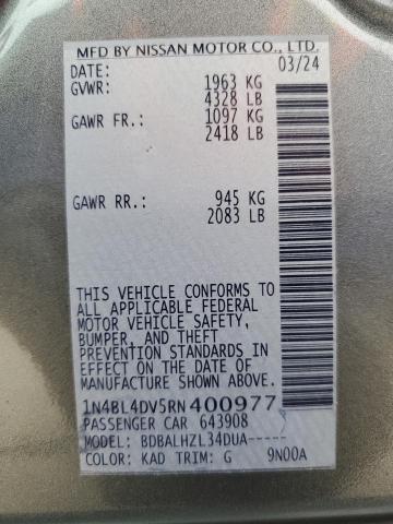 Photo 14 from auction – 2024 NISSAN ALTIMA SV with VIN 1N4BL4DV5RN400977
