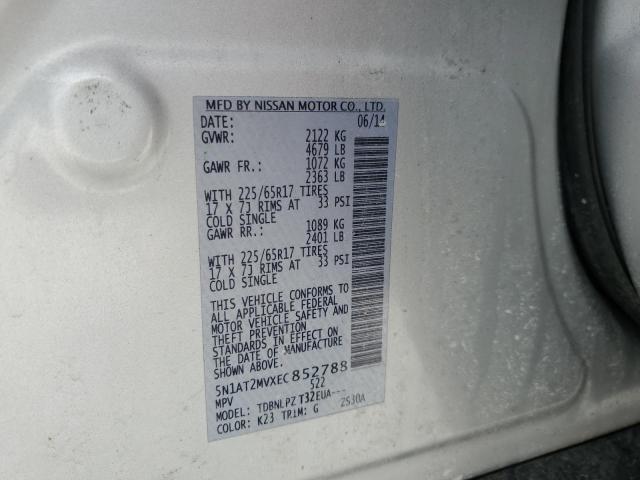 Photo 14 from auction – 2014 NISSAN ROGUE S with VIN 5N1AT2MVXEC852788
