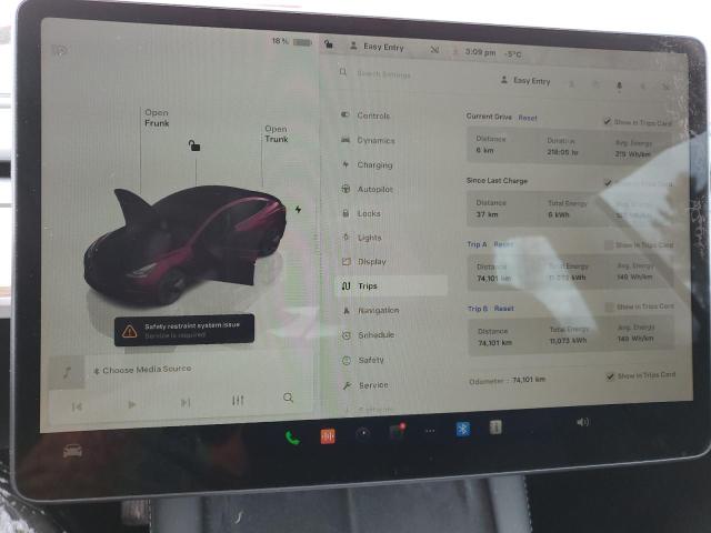 Photo 9 from auction – 2023 TESLA MODEL 3 with VIN LRW3E1FA5PC843136