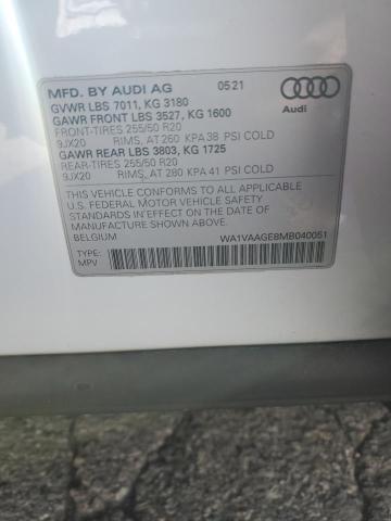 Photo 14 from auction – 2021 AUDI E-TRON PRE with VIN WA1VAAGE8MB040051