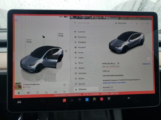 Photo 9 from auction – 2024 TESLA MODEL Y with VIN 7SAYGDEF3RA295659
