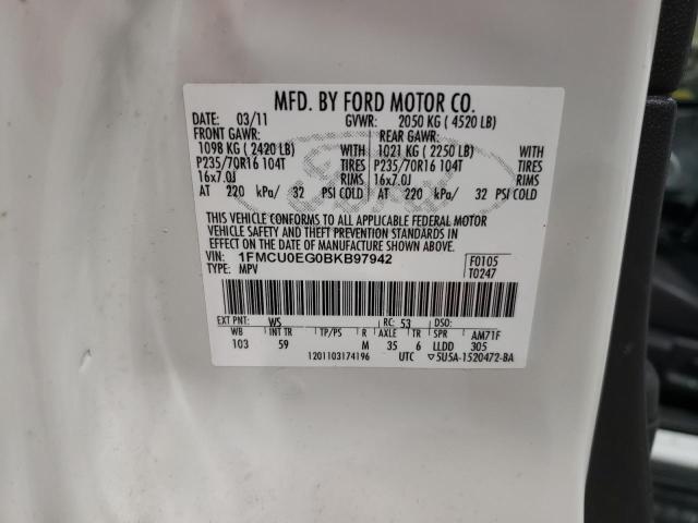 Photo 14 from auction – 2011 FORD ESCAPE LIM with VIN 1FMCU0EG0BKB97942