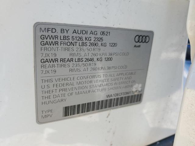 Photo 14 from auction – 2021 AUDI Q3 PREMIUM with VIN WA1DECF33M1139197