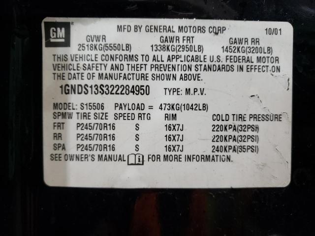Photo 14 from auction – 2002 CHEVROLET TRAILBLAZE with VIN 1GNDS13S322284950