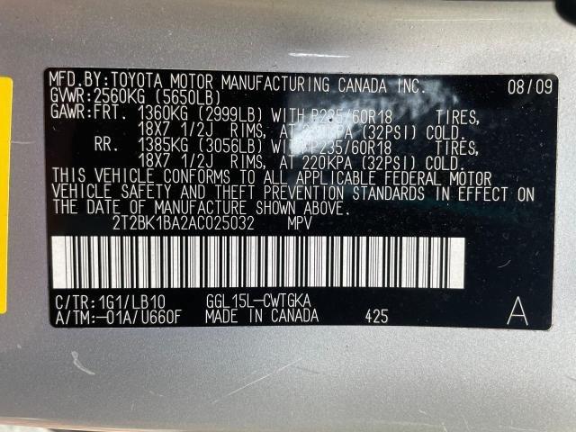 Photo 10 from auction – 2010 LEXUS RX 350 with VIN 2T2BK1BA2AC025032