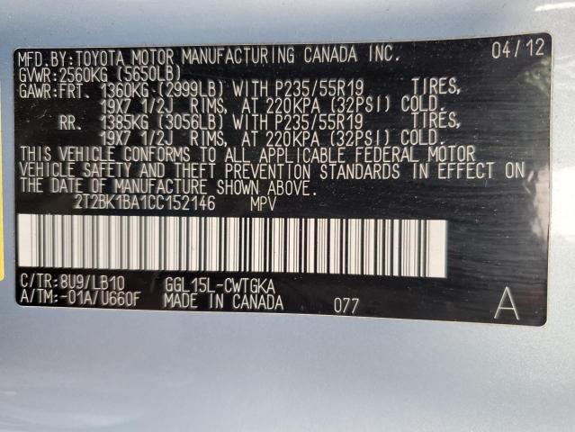 Photo 14 from auction – 2012 LEXUS RX 350 with VIN 2T2BK1BA1CC152146