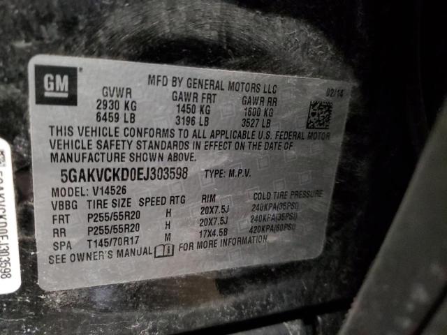 Photo 14 from auction – 2014 BUICK ENCLAVE with VIN 5GAKVCKD0EJ303598