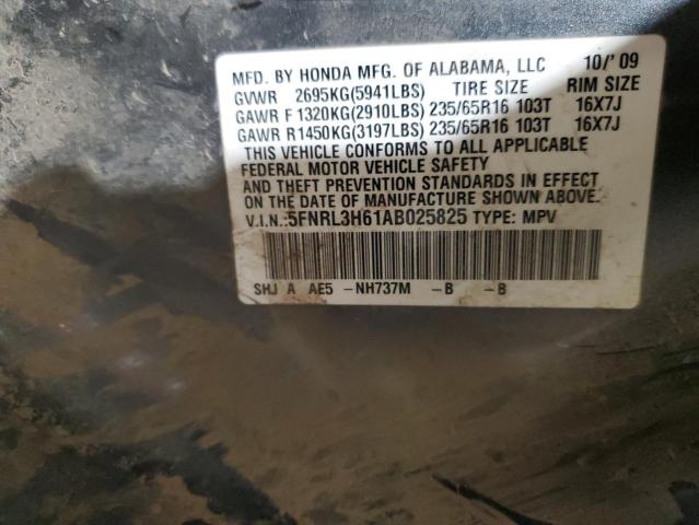Photo 10 from auction – 2010 HONDA ODYSSEY EX with VIN 5FNRL3H61AB025825