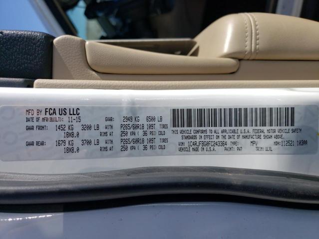Photo 14 from auction – 2015 JEEP GRAND CHER with VIN 1C4RJFBG0FC243364