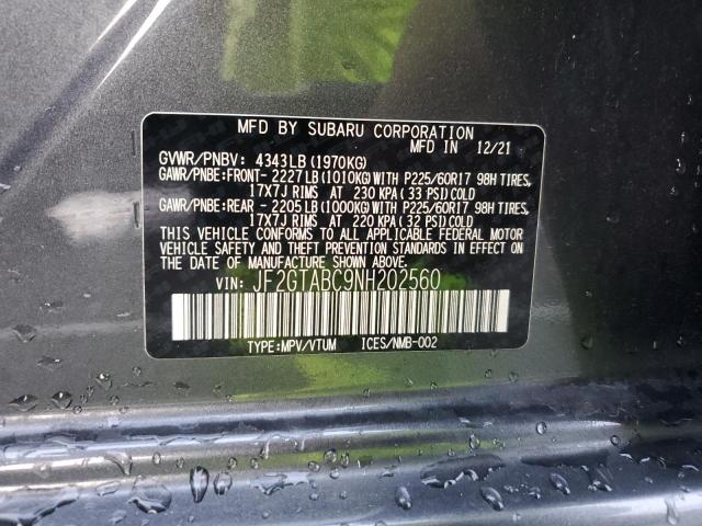 Photo 14 from auction – 2022 SUBARU CROSSTREK with VIN JF2GTABC9NH202560