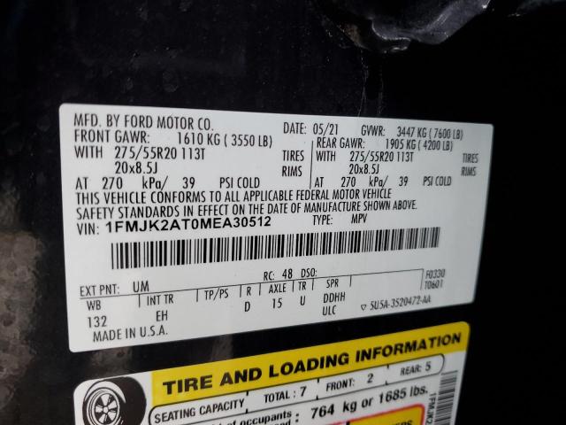 Photo 14 from auction – 2021 FORD EXPEDITION with VIN 1FMJK2AT0MEA30512