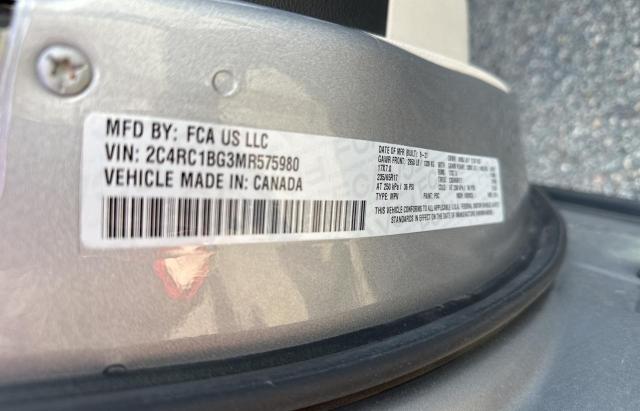 Photo 10 from auction – 2021 CHRYSLER PACIFICA T with VIN 2C4RC1BG3MR575980