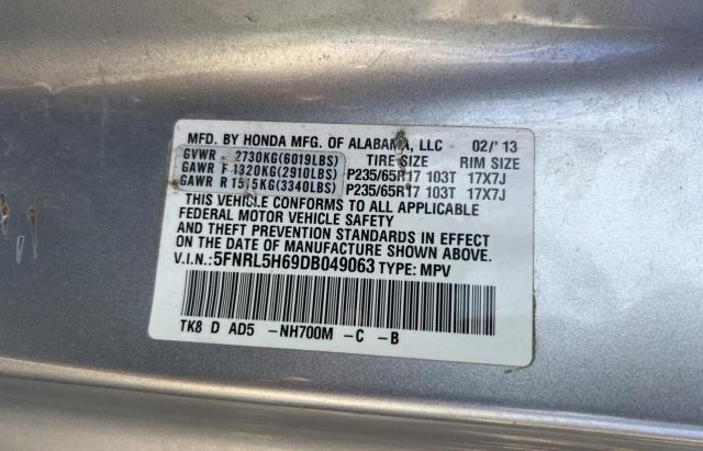 Photo 10 from auction – 2013 HONDA ODYSSEY EX with VIN 5FNRL5H69DB049063