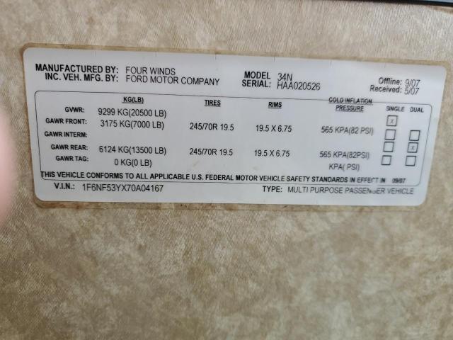 Photo 10 from auction – 2008 FOUW MOTORHOME with VIN 1F6NF53YX70A04167