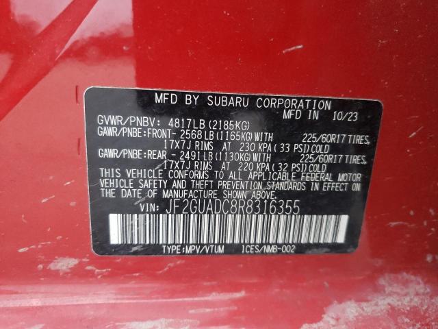 Photo 14 from auction – 2024 SUBARU CROSSTREK with VIN JF2GUADC8R8316355