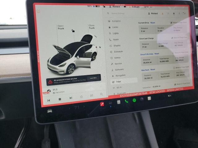 Photo 9 from auction – 2021 TESLA MODEL Y with VIN 5YJYGDEE0MF297546
