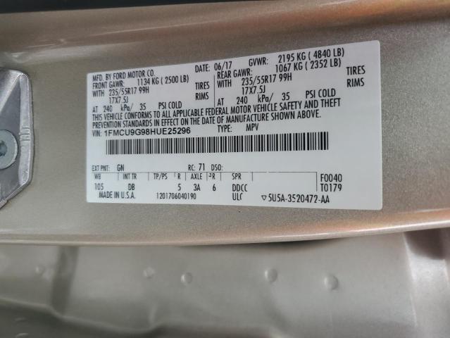 Photo 14 from auction – 2017 FORD ESCAPE SE with VIN 1FMCU9G98HUE25296