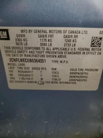 Photo 14 from auction – 2011 CHEVROLET EQUINOX LT with VIN 2CNFLNEC6B6364351
