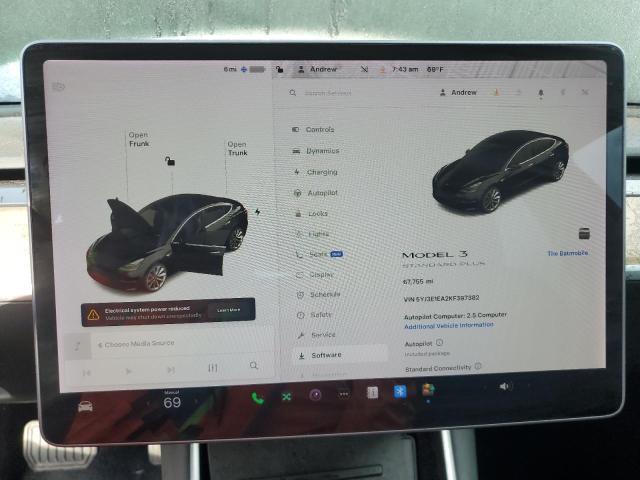 Photo 9 from auction – 2019 TESLA MODEL 3 with VIN 5YJ3E1EA2KF397382