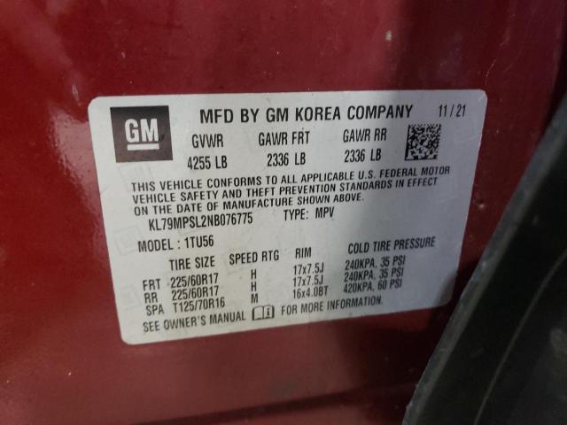Photo 14 from auction – 2022 CHEVROLET TRAILBLAZE with VIN KL79MPSL2NB076775