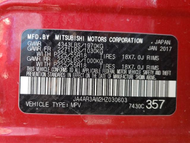 Photo 14 from auction – 2017 MITSUBISHI OUTLANDER with VIN JA4AR3AW2HZ030603