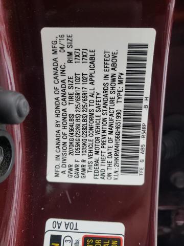Photo 14 from auction – 2016 HONDA CR-V EX with VIN 2HKRM4H56GH651990