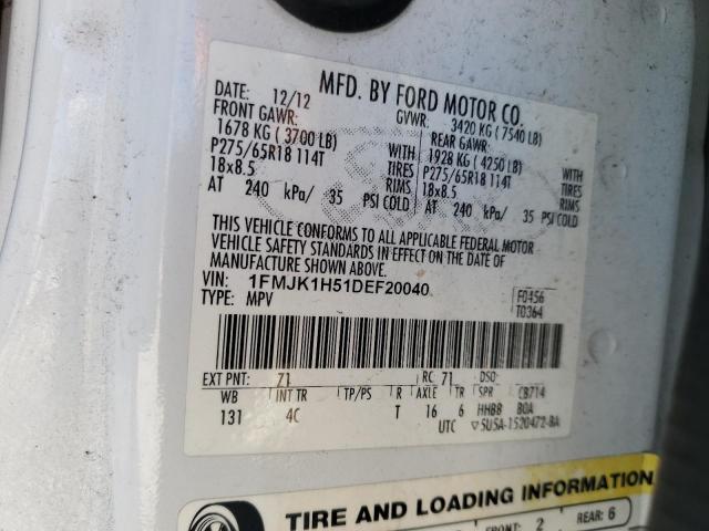 Photo 14 from auction – 2013 FORD EXPEDITION with VIN 1FMJK1H51DEF20040