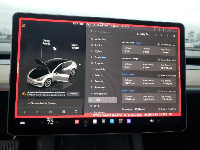 Снимка 9 от търг – 2023 TESLA MODEL 3 с VIN 5YJ3E1EA4PF549475