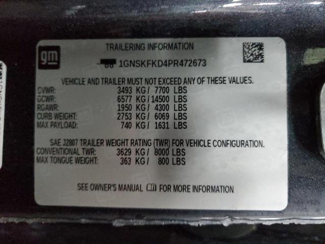 Photo 14 from auction – 2023 CHEVROLET SUBURBAN K with VIN 1GNSKFKD4PR472673