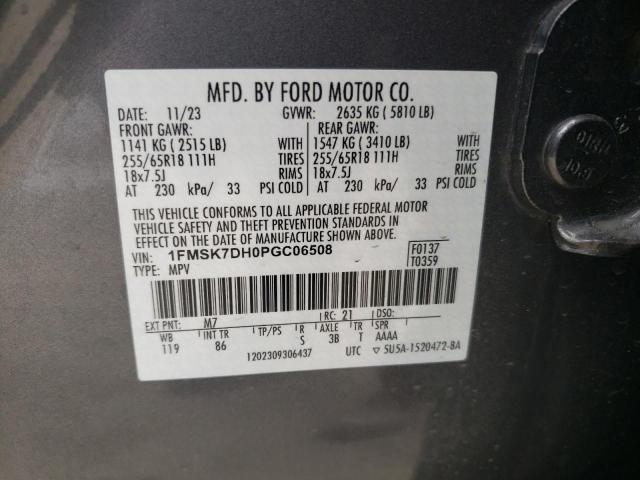 Photo 14 from auction – 2023 FORD EXPLORER X with VIN 1FMSK7DH0PGC06508