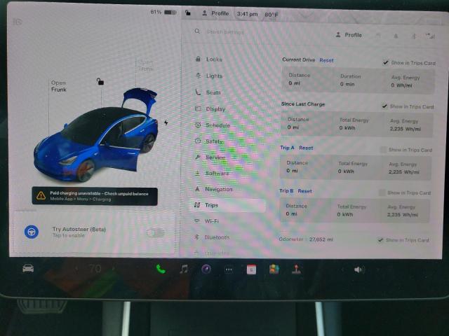 Photo 9 from auction – 2020 TESLA MODEL 3 with VIN 5YJ3E1EB4LF617647