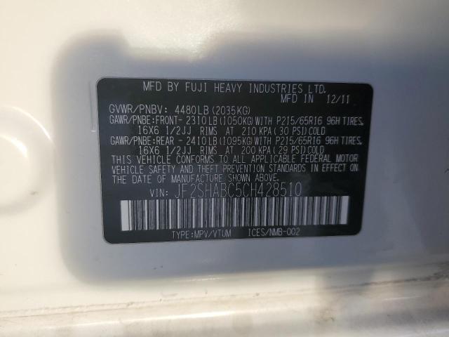 Photo 14 from auction – 2012 SUBARU FORESTER 2 with VIN JF2SHABC5CH428510