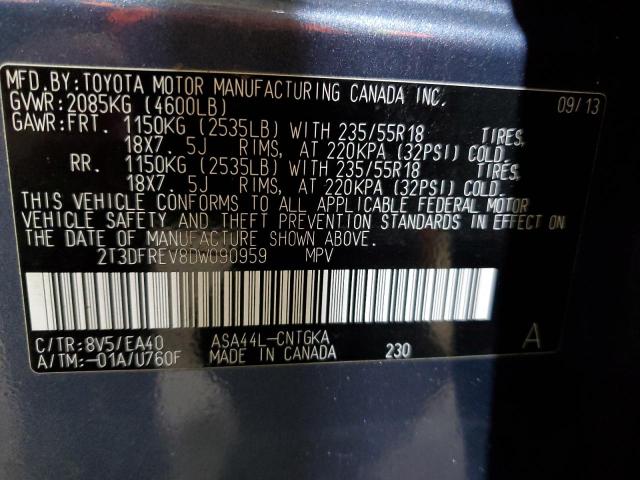 Photo 14 from auction – 2013 TOYOTA RAV4 LIMIT with VIN 2T3DFREV8DW090959